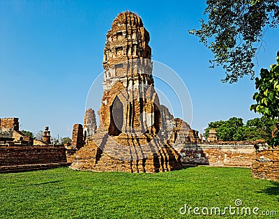 old pagoda in garden green lawn Stock Photo