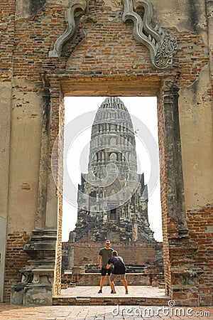 Wat Ratchaburana temple in Ayutthaya, Thailand Editorial Stock Photo