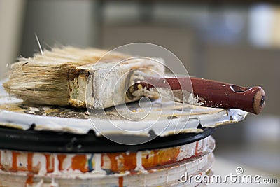 Old Paint Brush Stock Photo