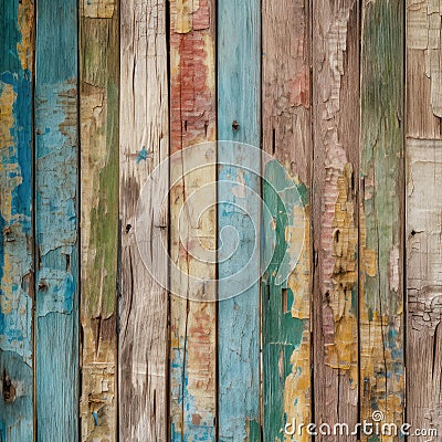 old painted wood in a variety of colors, grunge style Stock Photo