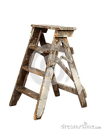 Old painters ladder Stock Photo