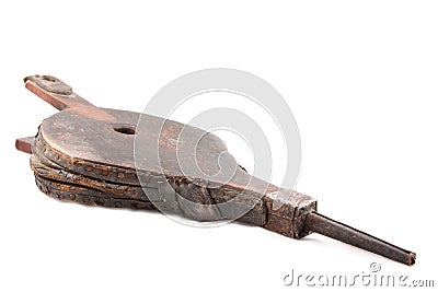 Old pair of bellows isolated Stock Photo