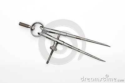 An old pair of machinist's dividers Stock Photo