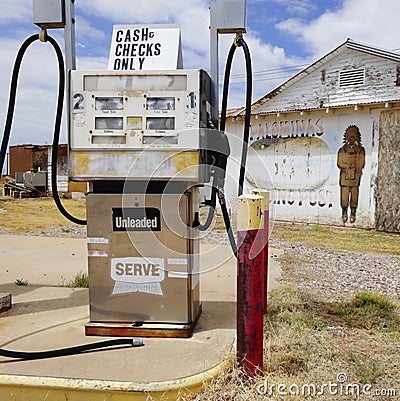 An Old Palominas Trading Post Gas Pump Editorial Stock Photo