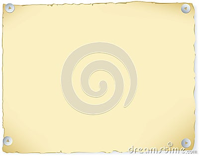 Old paper, attached buttons Vector Illustration