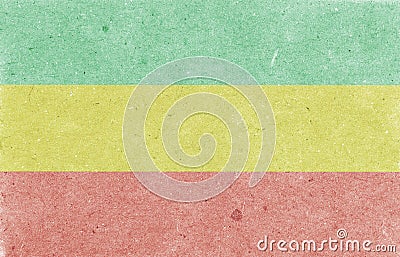 Old paper background. Rastafarian horizontal flag, texture, raster illustration Cartoon Illustration