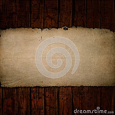 Old paper on grunge wood Stock Photo