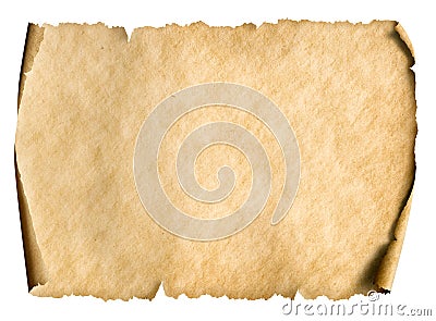 Old paper manusript or parchment horizontally oriented Stock Photo