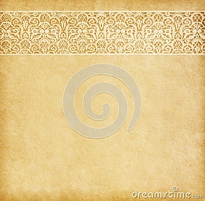 Old paper with oriental ornament. Stock Photo