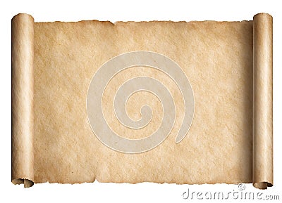 Old paper scroll or parchment isolated Cartoon Illustration