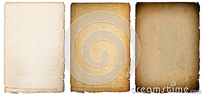 Old paper sheets texture with dark edges. Vintage background Stock Photo