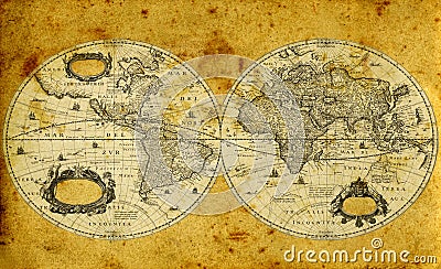 Old paper world map Stock Photo