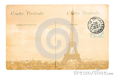 Old Paris postcard Editorial Stock Photo