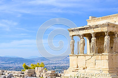 Old parthenon on Acropolis hill, Athens, Greece Stock Photo