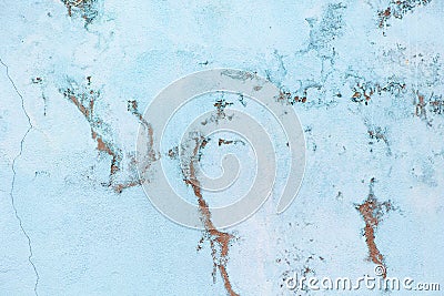 Old pastel blue wall with abrasions. Background with marble effect, copy space, minimal style backdrop Stock Photo