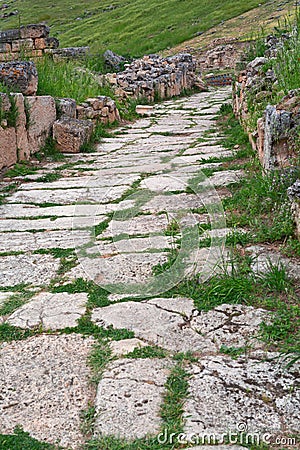 Old paved road Stock Photo