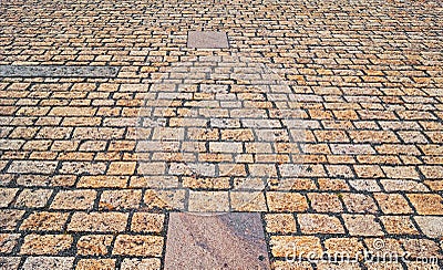 Old pavement from colored stones. Abstract background or texture Stock Photo