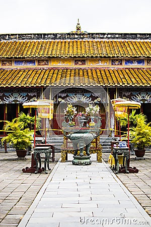 Old Pavillion, Complex of Hue Monuments in Hue, World Heritage Site, Vietnam. Editorial Stock Photo