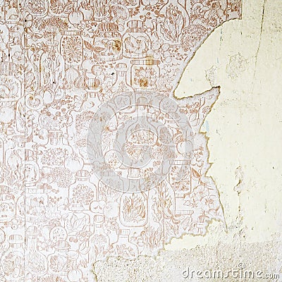 Old Peeling Wallpaper Stock Photo