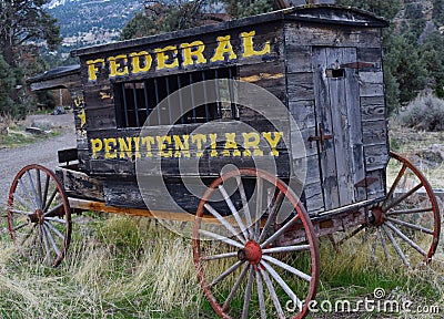 Old Penitentiary Wagon Stock Photo