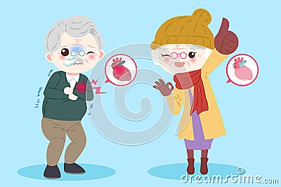 Old peopel with heart healthy Stock Photo
