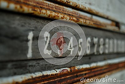 Old petanque scoreboard Stock Photo