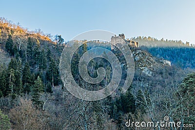 Old Petre castle on the cliff at Borjomi, Georgia Stock Photo