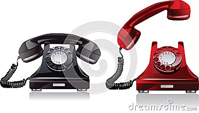 Old phone. Vector Illustration