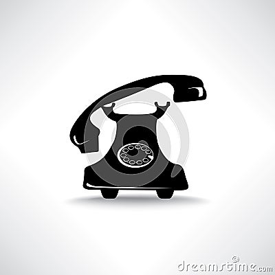 Old phone icon. Retro phone symbol. Stock Photo