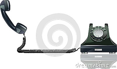 Old Phone Vector Illustration