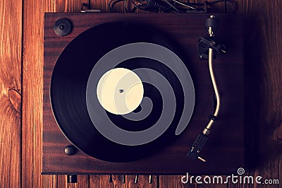 Old phonograph and gramophone records Stock Photo