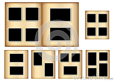 Old photo album pages Vector Illustration