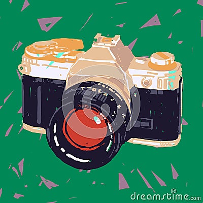 Old photo camera Vector Illustration