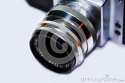 Old photo camera lens Stock Photo