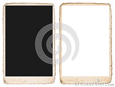 Old photo frame with edges. Mockup for your pictures Stock Photo