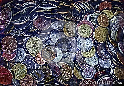 Old photo with old coins 3 Stock Photo