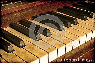 Old piano keys Stock Photo