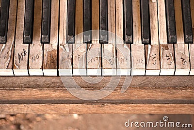 These Old Piano Keys Stock Photo