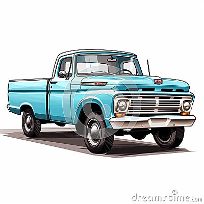 Old pickup truck isolated Stock Photo