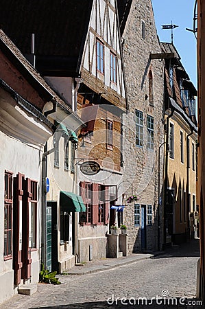 Old and picturesque city of visby Stock Photo