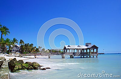 Old pier at Key West, Florida Keys Stock Photo