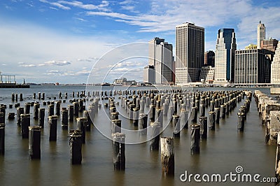 Old pier pylons. Stock Photo