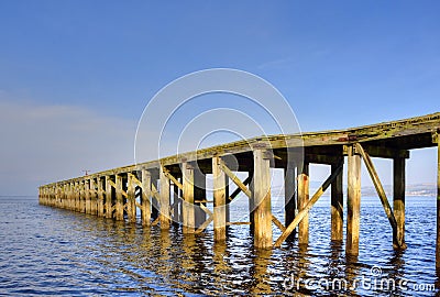 Old Pier of Town in West Central Scotland Stock Photo