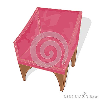 Old pink velvet chair vector Vector Illustration