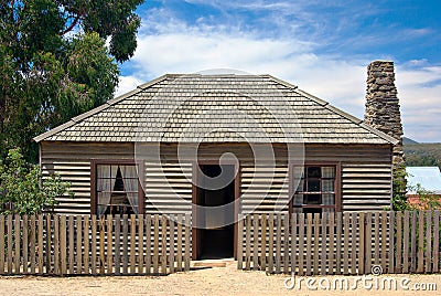 Old pioneer settlers cottage Stock Photo