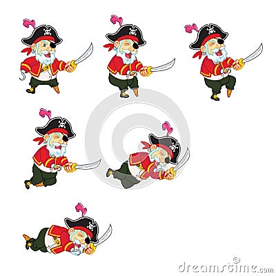 Old Pirate Game Sprite Stock Photo