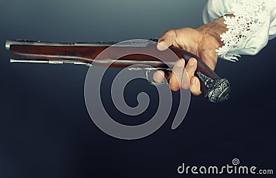 Old pirate pistol Stock Photo