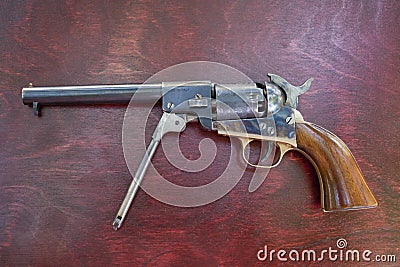 Old pistol during cleaning Stock Photo