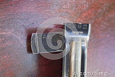 Old pistol during cleaning Stock Photo