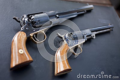 Old pistol during cleaning Stock Photo